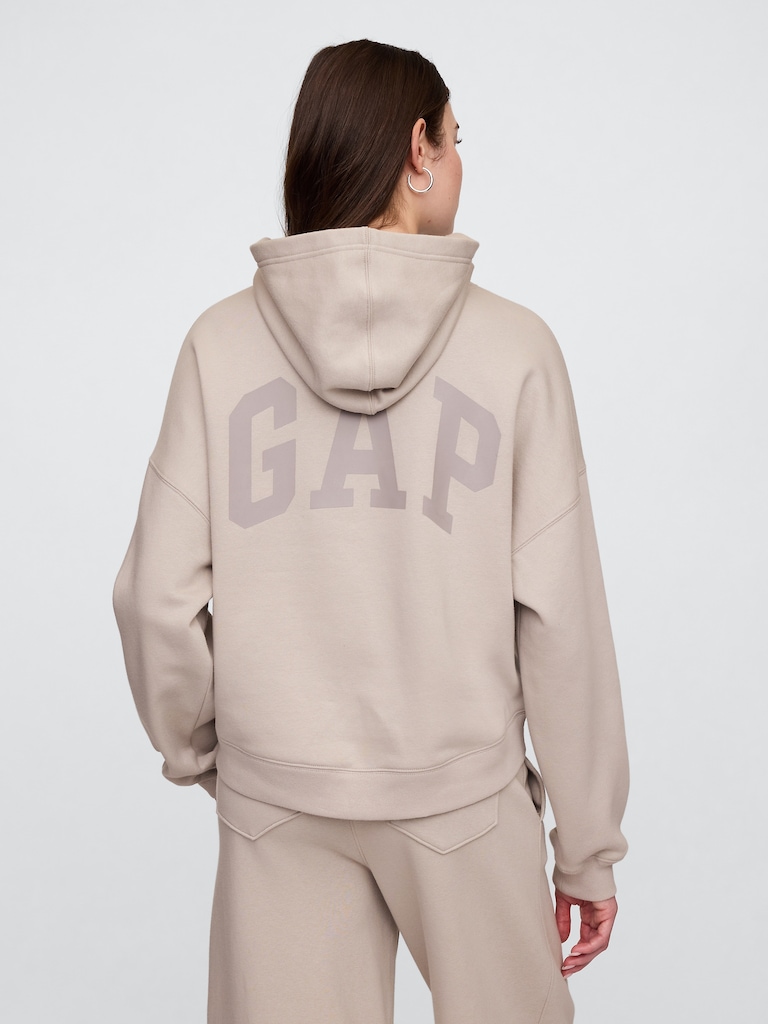 Relaxed Gap Mini-Logo Cropped Hoodie
