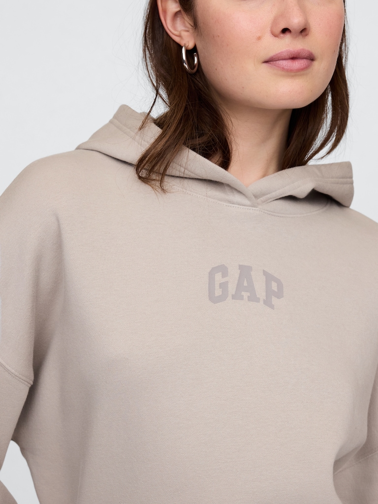 Relaxed Gap Mini-Logo Cropped Hoodie