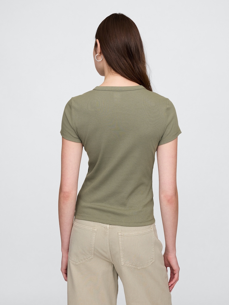 Ribbed Crewneck T-Shirt