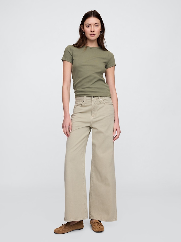 Ribbed Crewneck T-Shirt