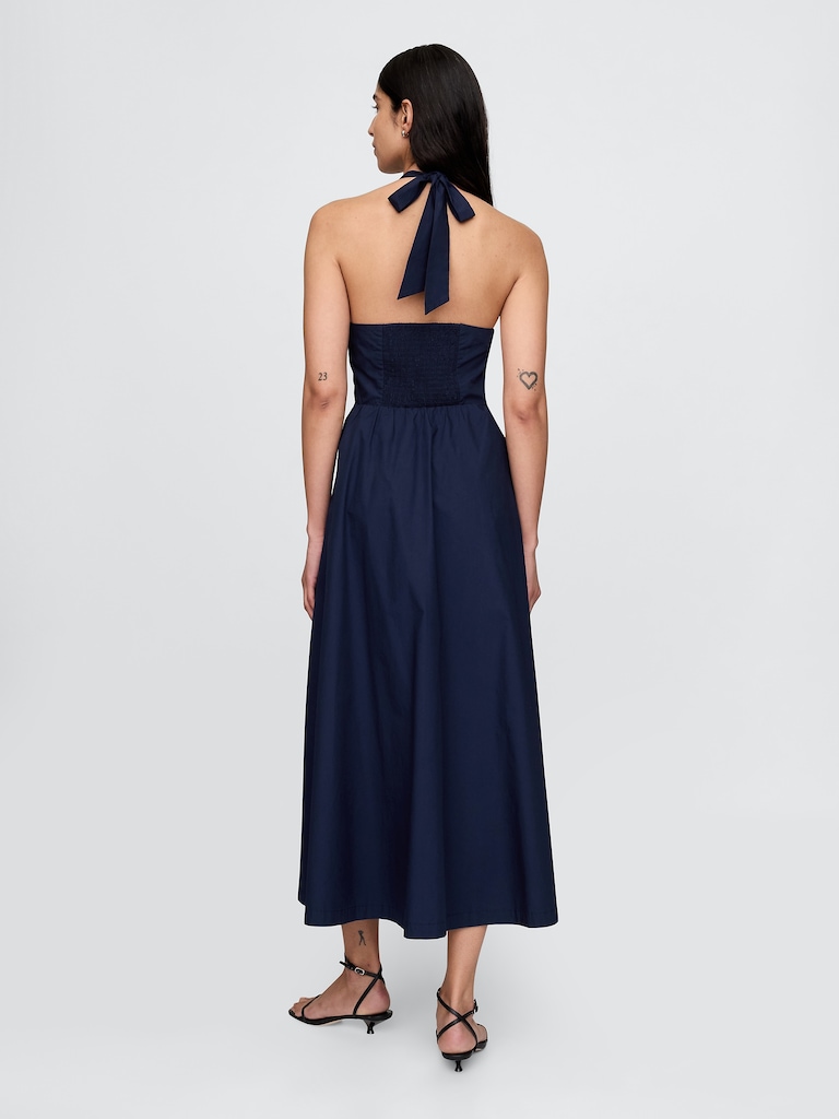 Tie-Back Halter Maxi Dress