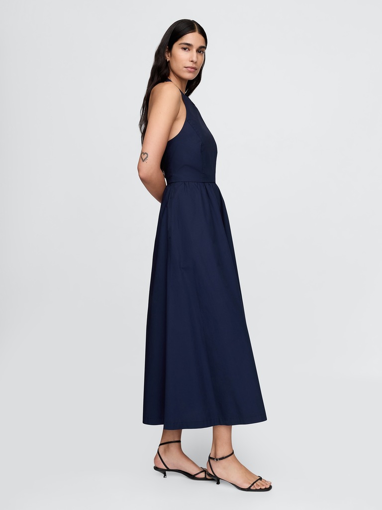 Tie-Back Halter Maxi Dress