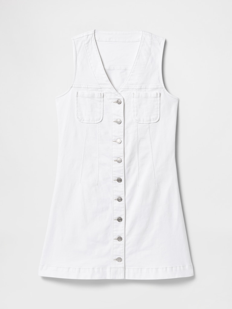 Denim V-Neck Mini Dress