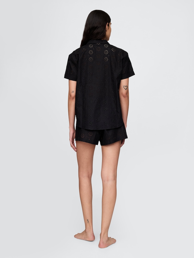 Eyelet Poplin PJ Boxer Shorts