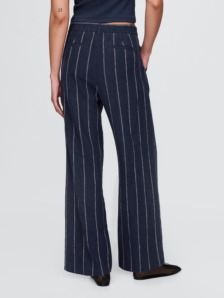 365 High Rise Linen-Blend Trousers
