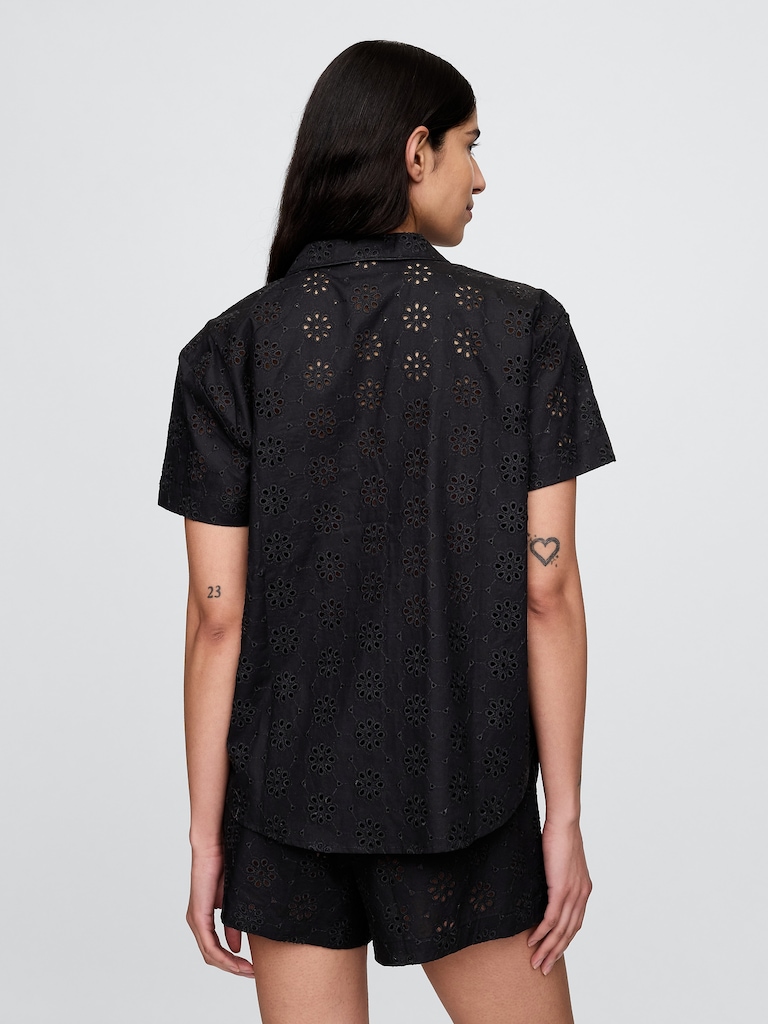 Eyelet Poplin PJ Shirt