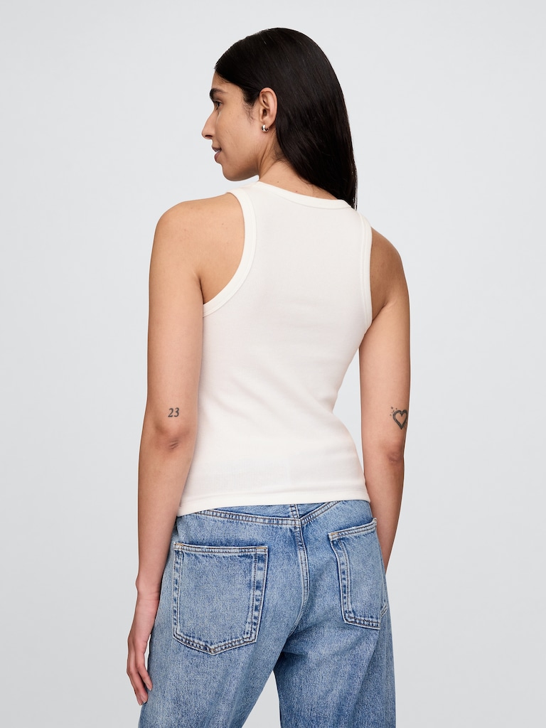 Modern Rib Halter Tank Top