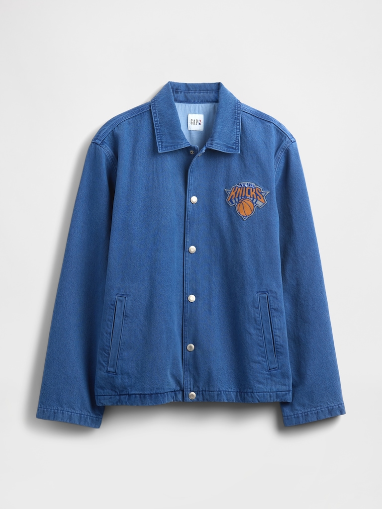 NBA New York Knicks Logo Denim Coaches Jacket