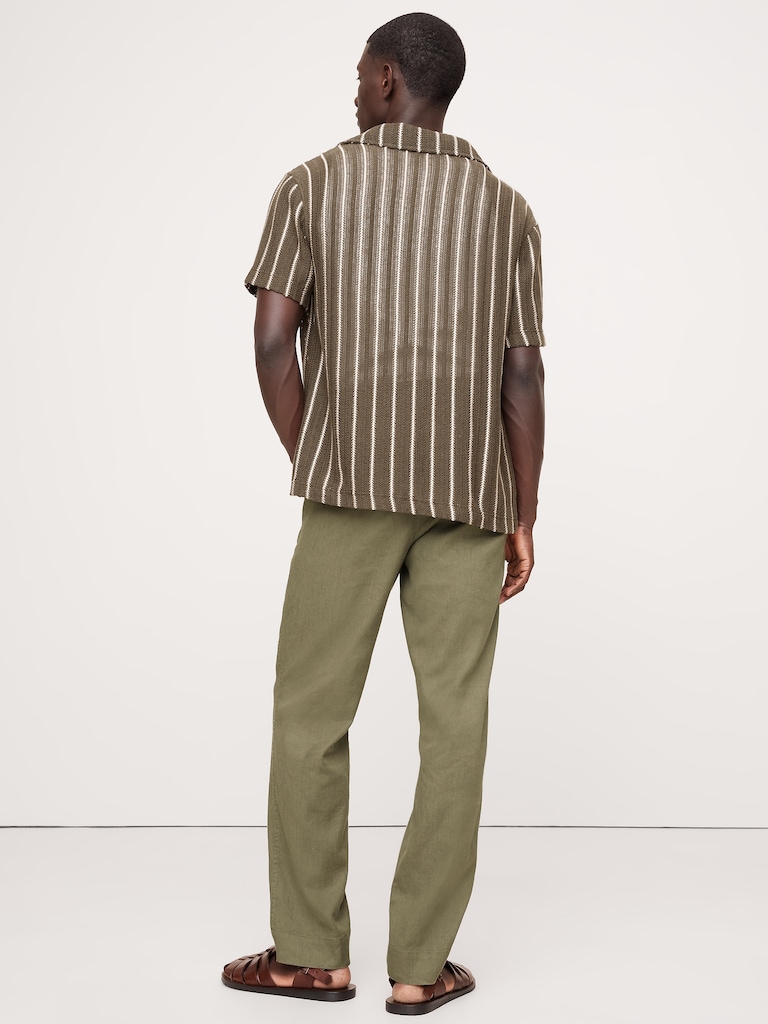 Italian Linen-Cotton Pull-On Pant