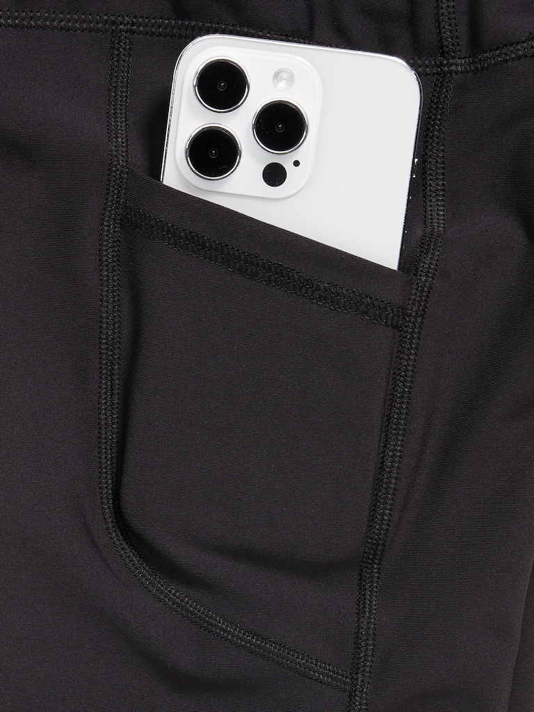 High-Waisted PowerSoft 7/8-Length Side-Pocket Leggings for Girls