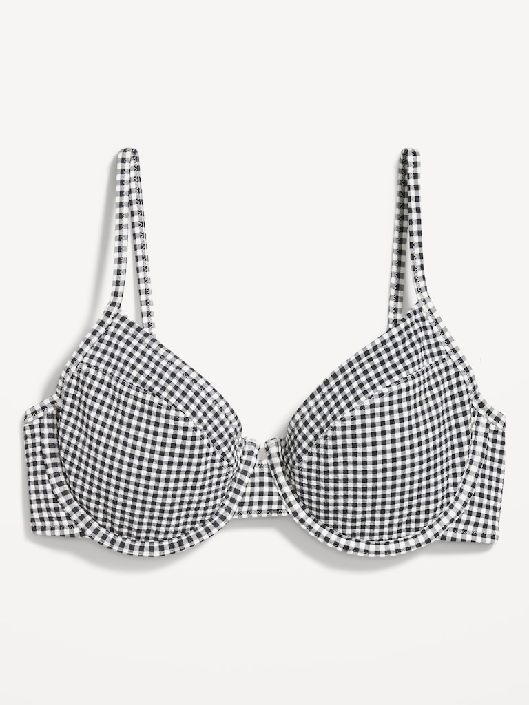 Textured Underwire Balconette Swim Top