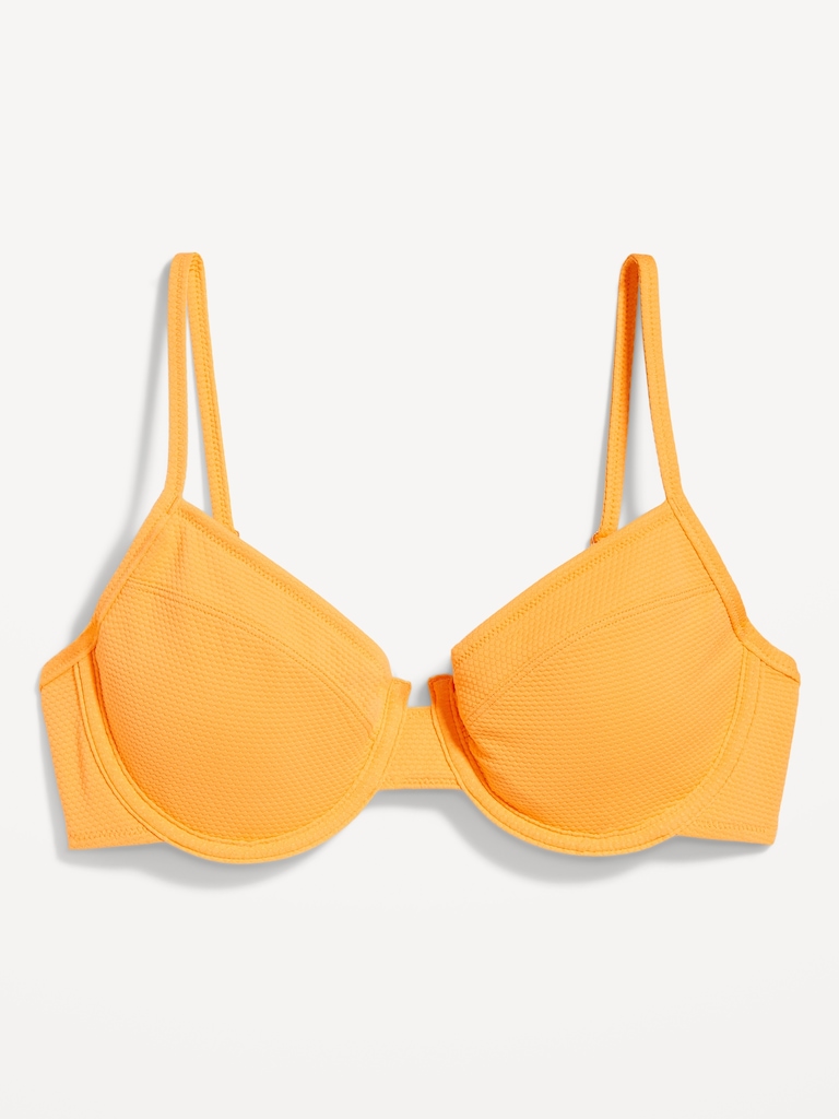 Textured Underwire Balconette Swim Top