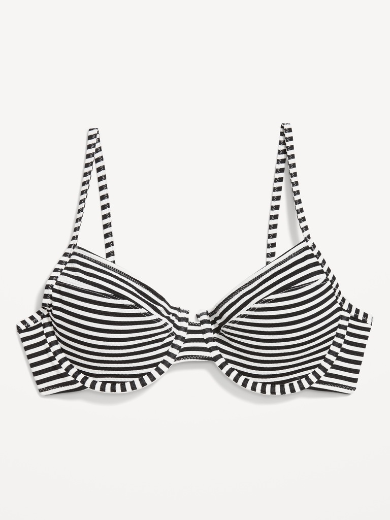 Textured Underwire Balconette Swim Top