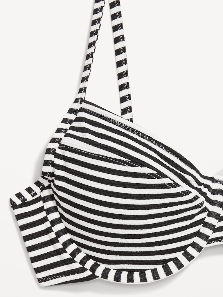 Textured Underwire Balconette Swim Top