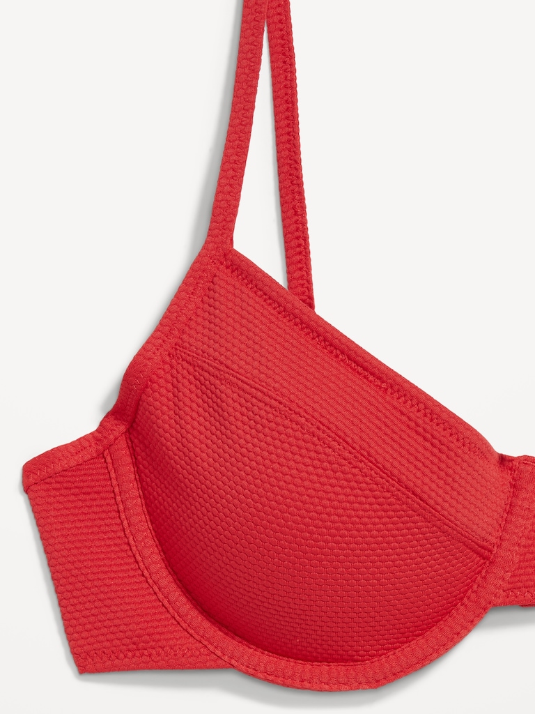 Textured Underwire Balconette Swim Top