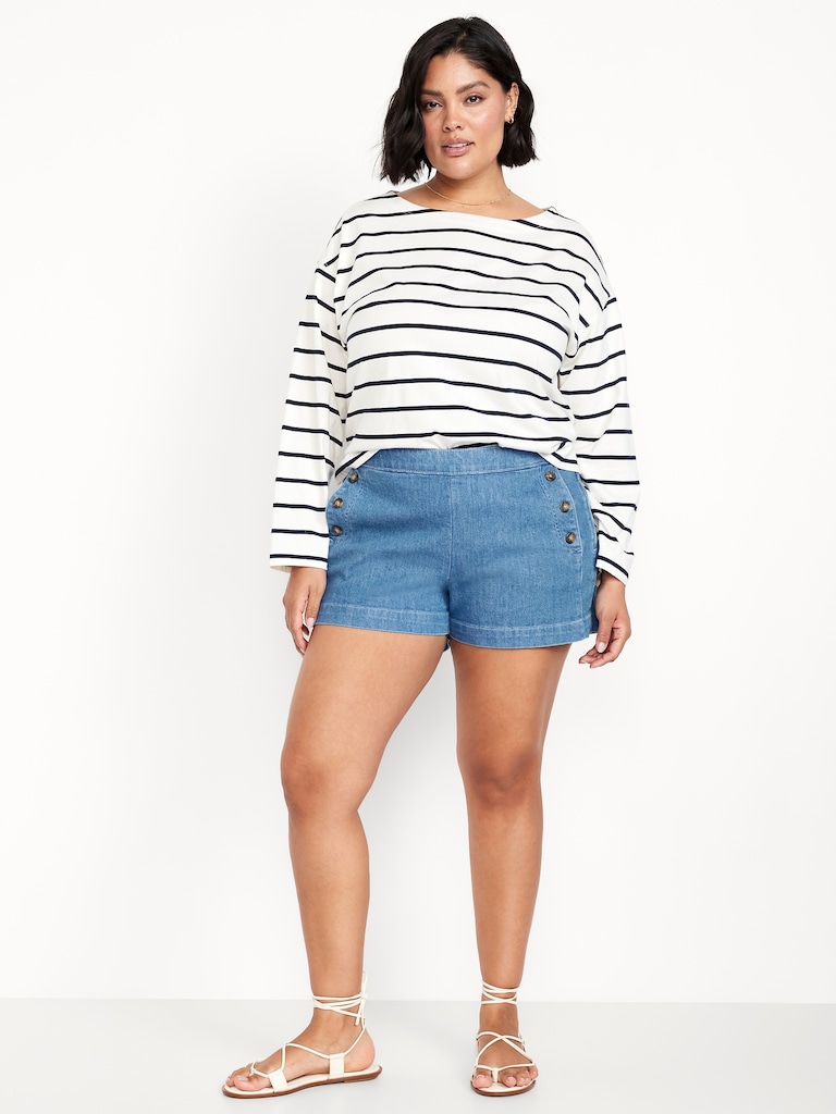 High-Waisted Mariner Shorts -- 3-inch inseam