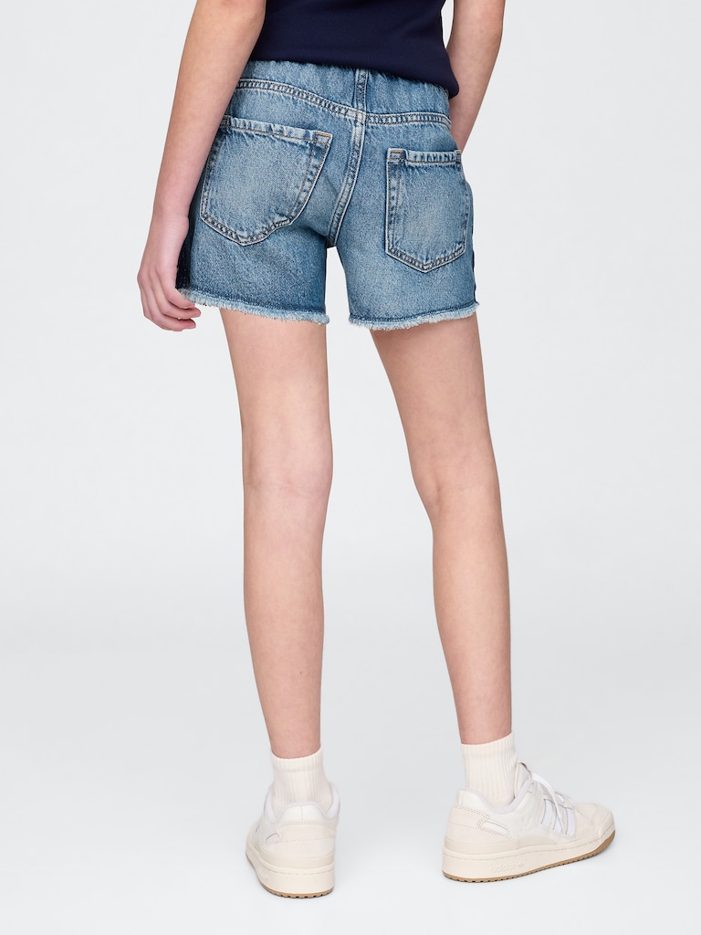 Kids Low Rise Easy Denim Shorts
