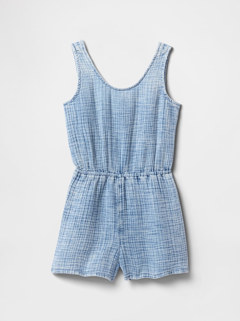 Kids Crinkle Gauze Denim Romper