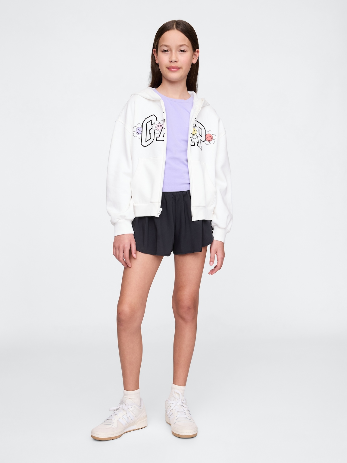 Kids Quick-Dry Butterfly-Hem Run Shorts