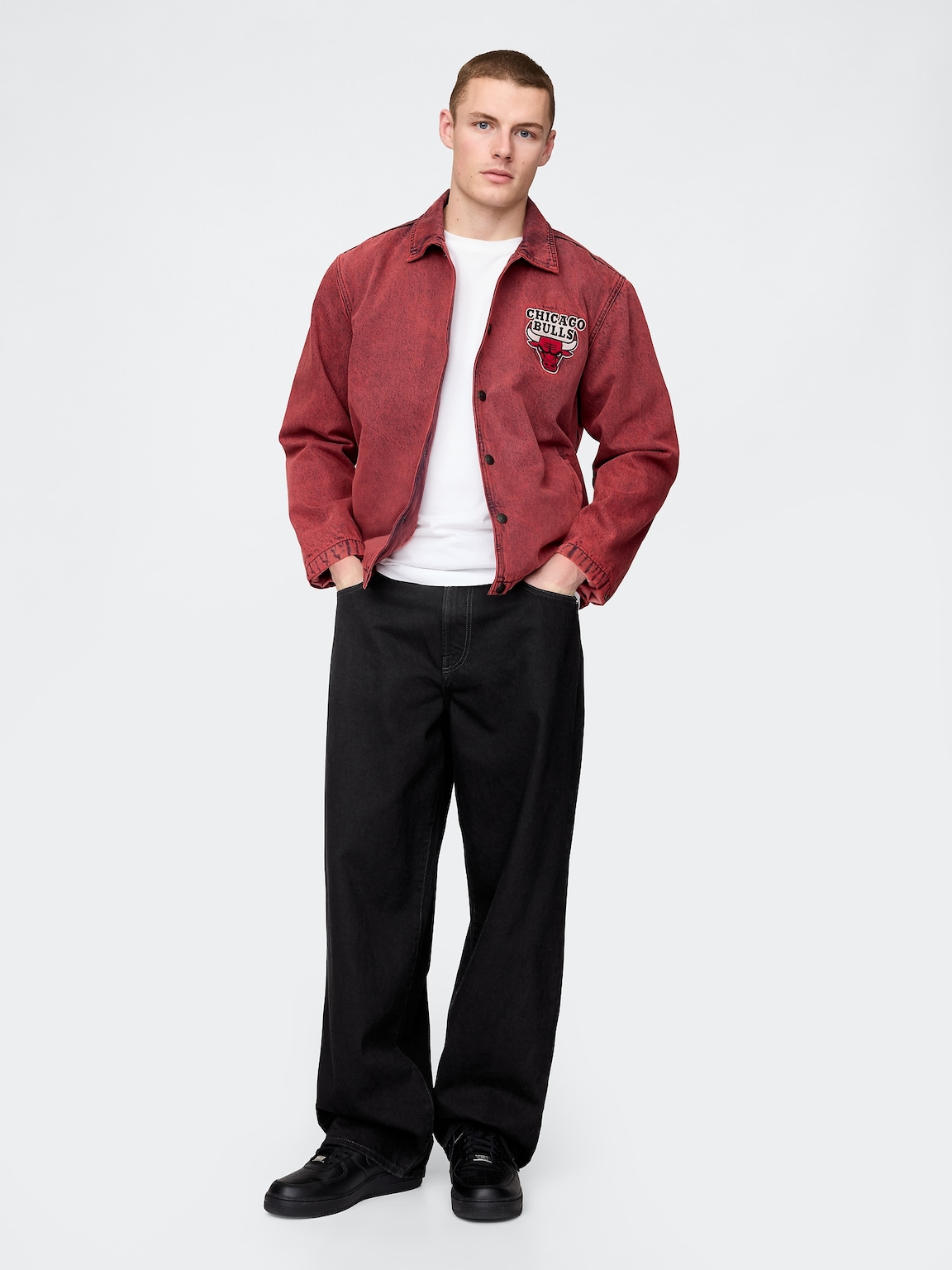 NBA Chicago Bulls  Logo Denim Coaches Jacket