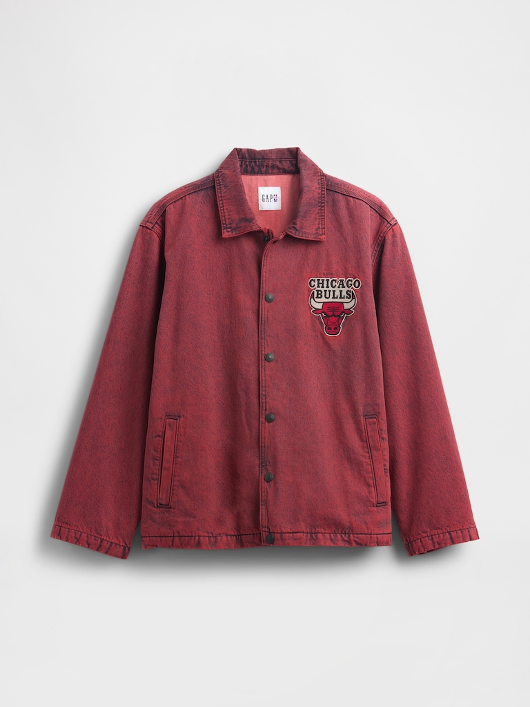 NBA Chicago Bulls  Logo Denim Coaches Jacket