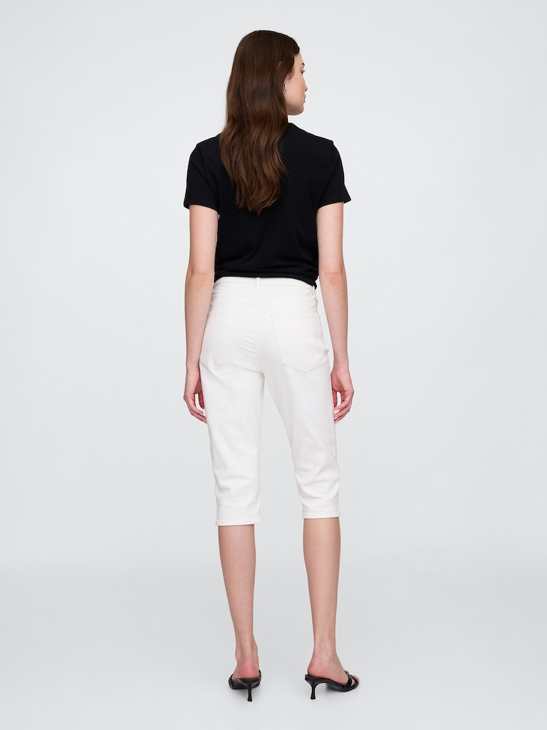 High Rise Vintage Slim Capri Jeans