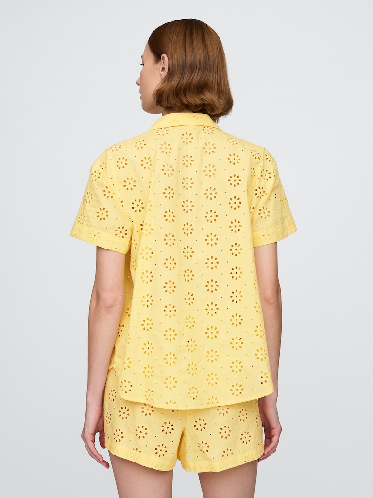 Eyelet Poplin PJ Shirt