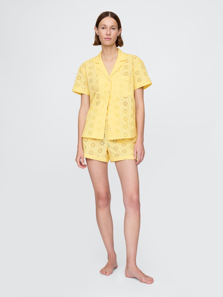 Eyelet Poplin PJ Boxer Shorts
