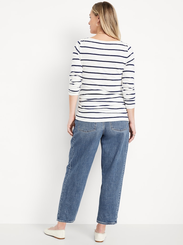 Maternity Full Panel Barrel Ankle Jeans