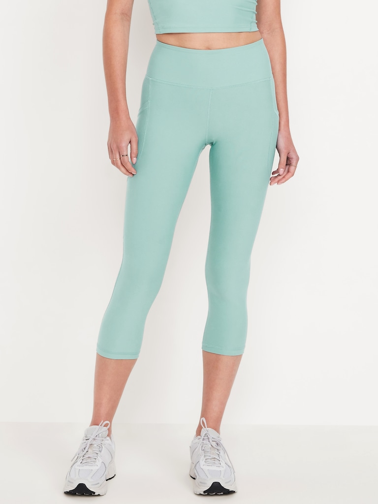 High-Waisted PowerSoft Crop Pocket Leggings