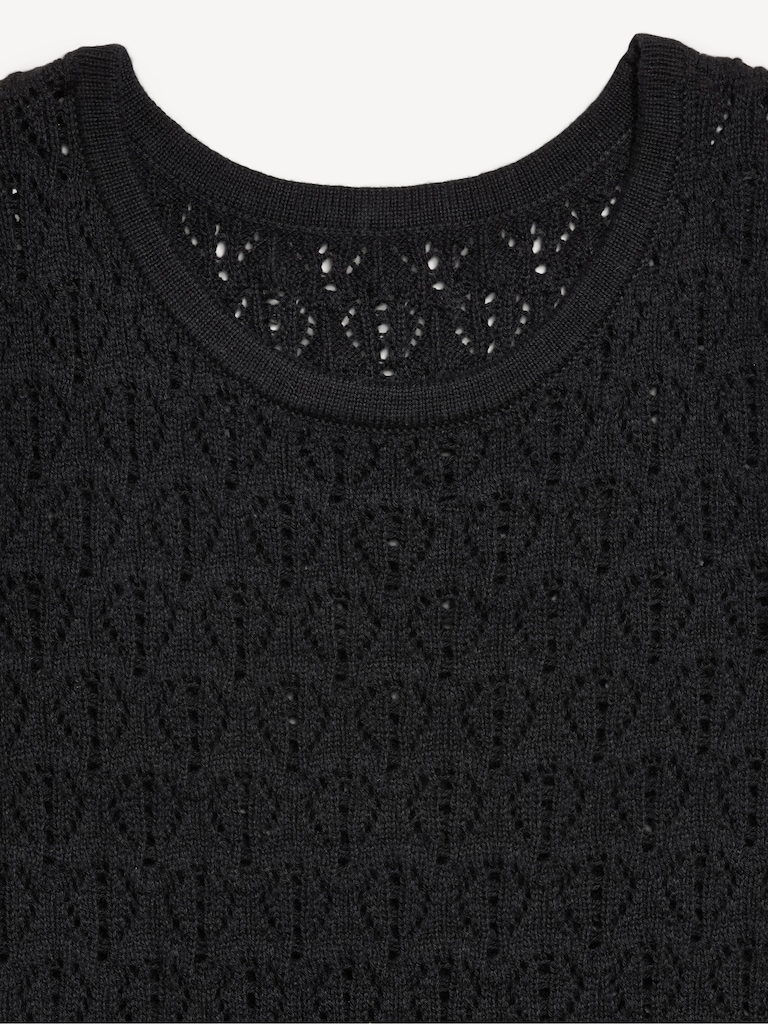 Sleeveless Crochet Tunic Sweater