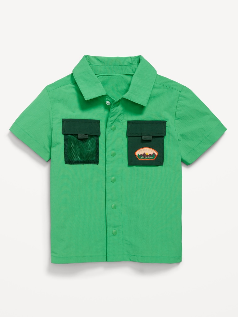 Short-Sleeve Ripstop Pocket Shirt for Toddler Boys