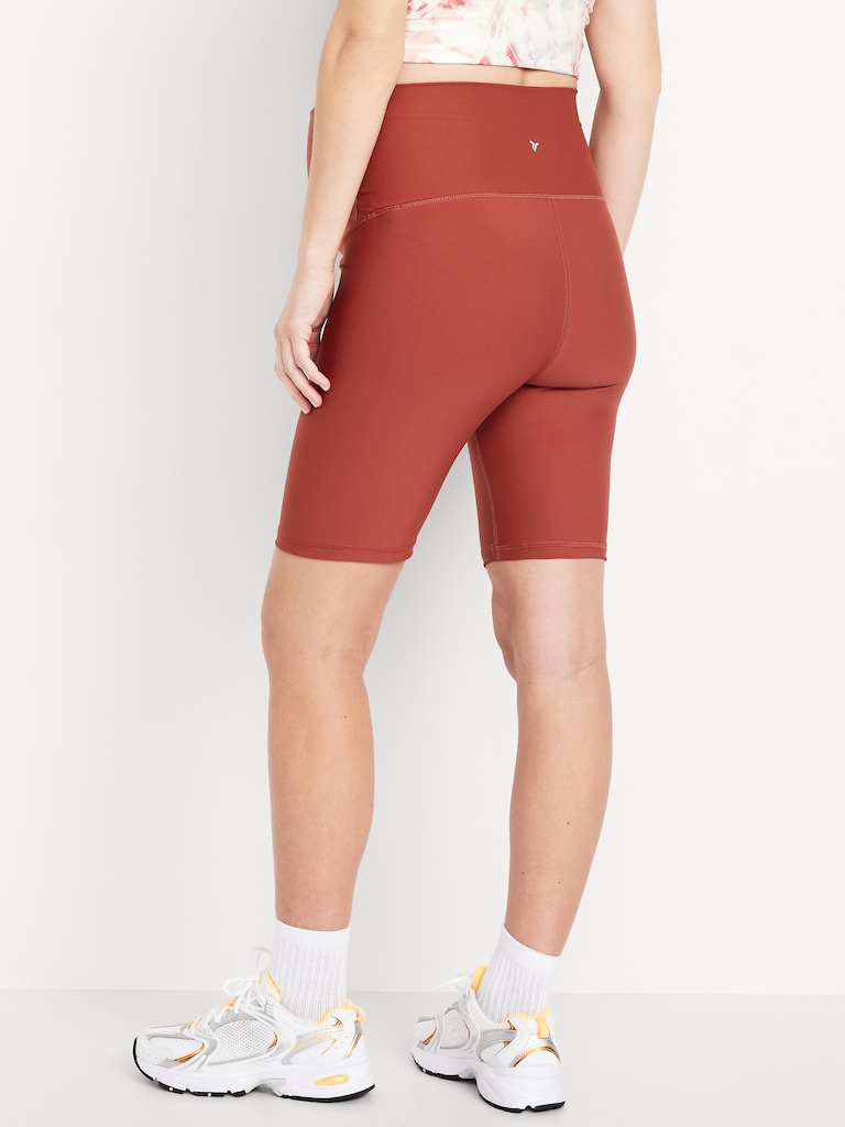 Maternity Full Panel PowerSoft Biker Shorts -- 8-inch inseam