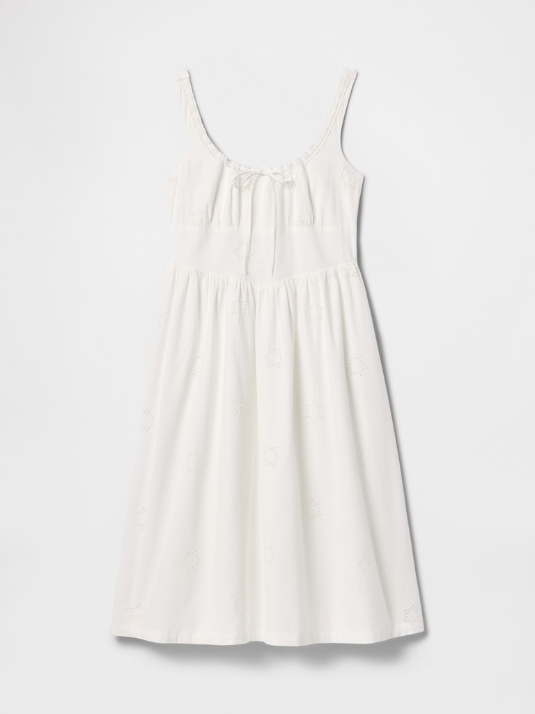 Eyelet Scoop Neck Dress