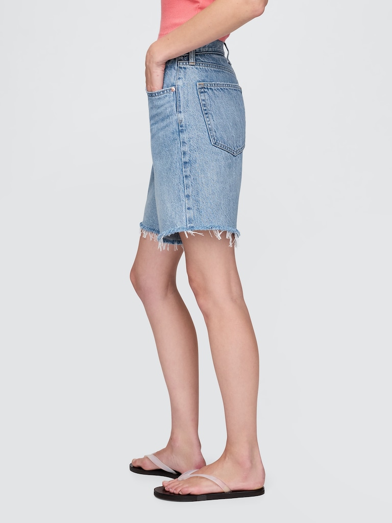 8" Mid Rise '90s Loose Denim Bermuda Shorts