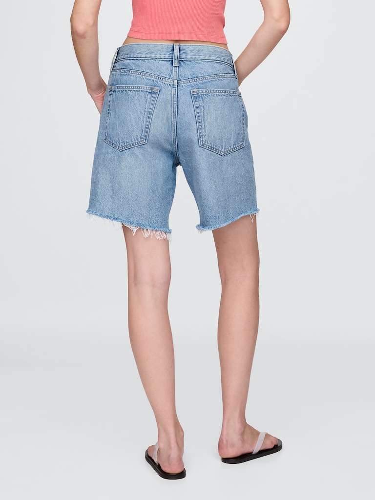 8" Mid Rise '90s Loose Denim Bermuda Shorts