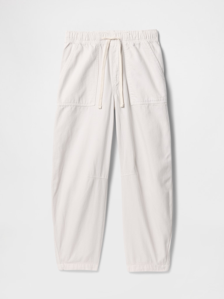 Mid Rise Pull-On Soft Barrel Jeans
