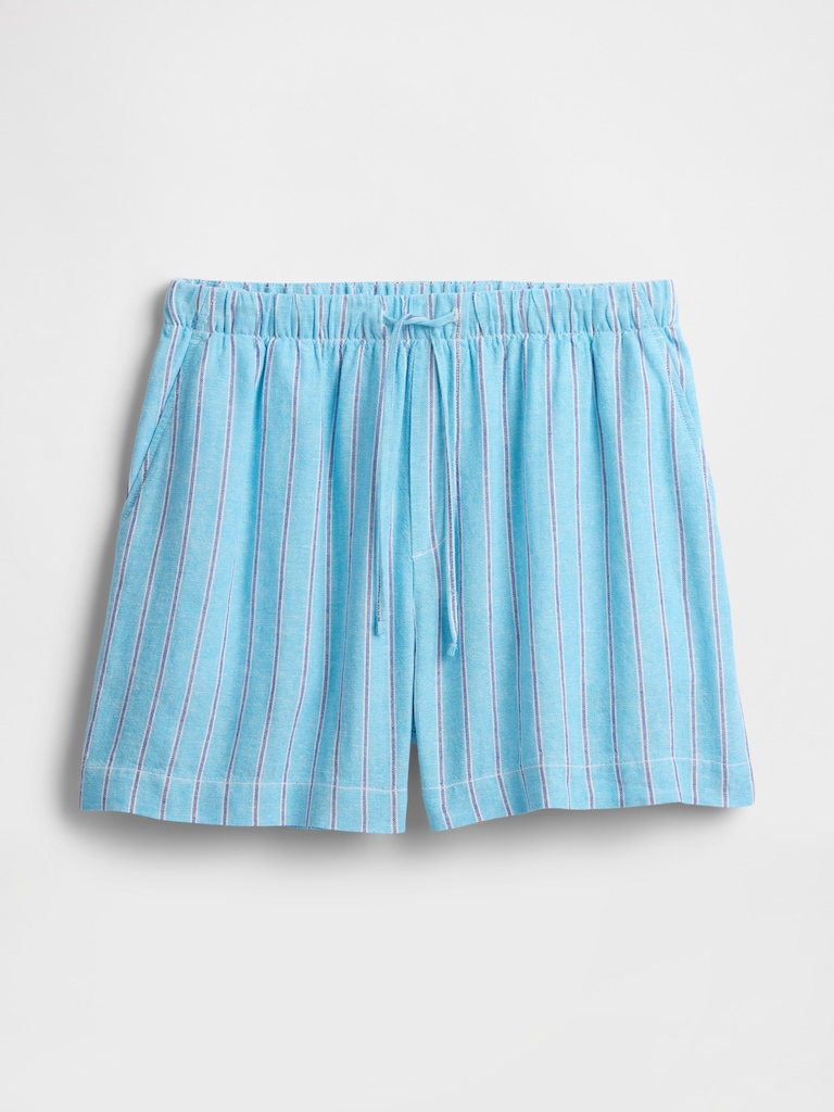 4" Mid Rise Pull-On Linen-Blend Shorts