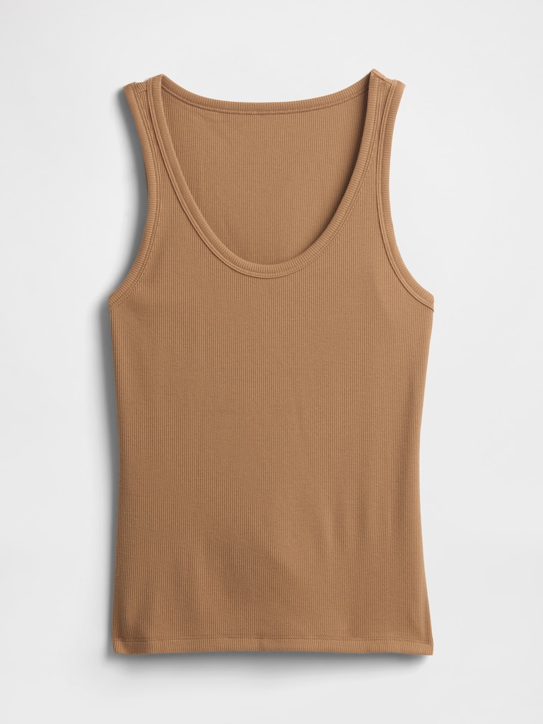 Ribbed Scoopneck Tank Top