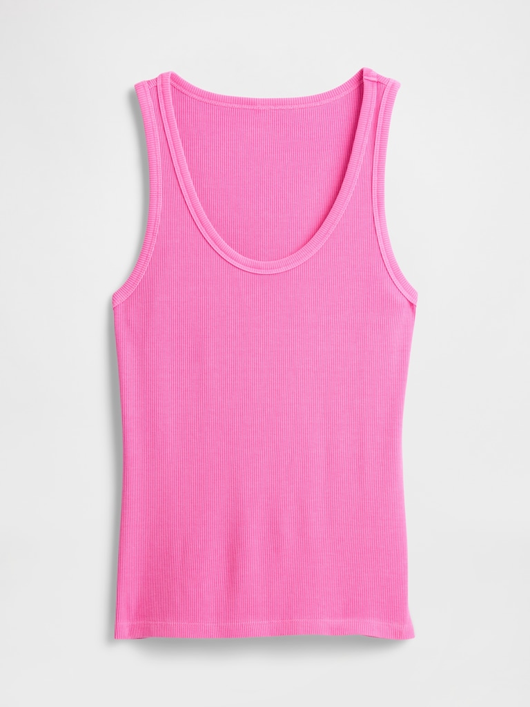 Ribbed Scoopneck Tank Top