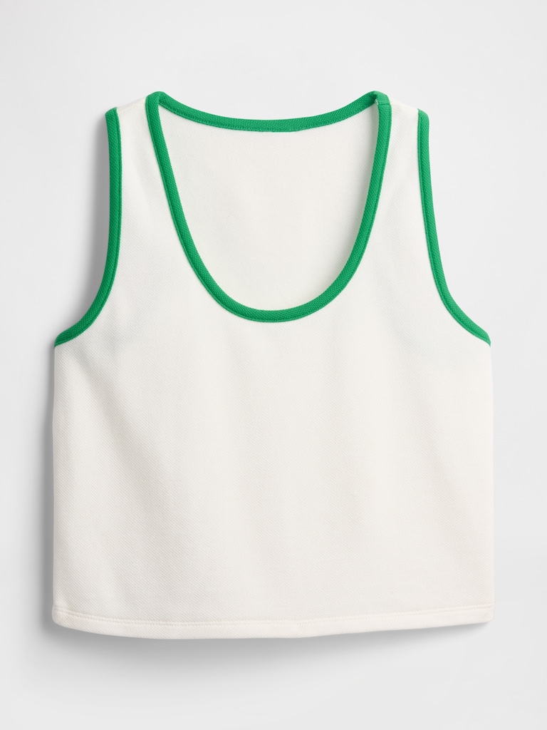 Recycled Cropped Pique Tank Top