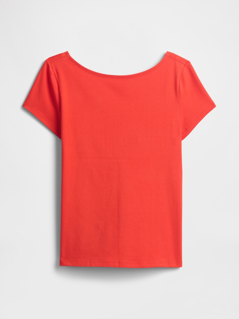Boatneck Open-Back T-Shirt
