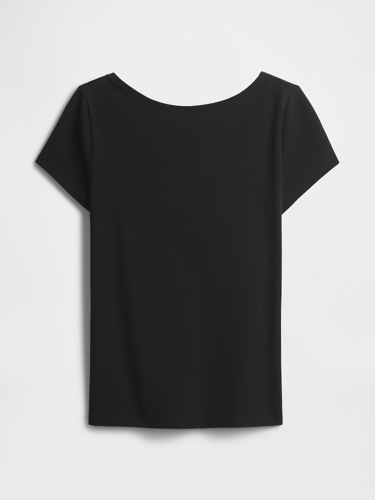 Boatneck Open-Back T-Shirt
