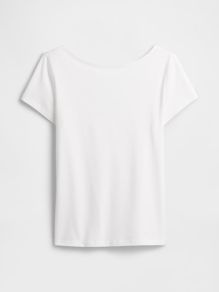 Boatneck Open-Back T-Shirt