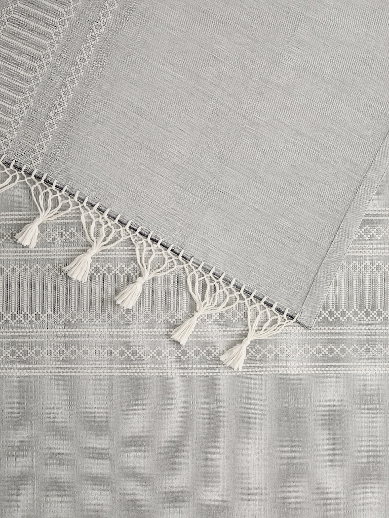 Tasseled-Fringe Cotton Coverlet