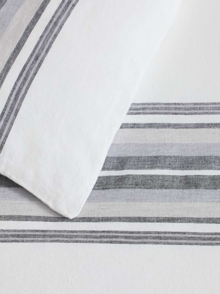 Multi-Stripe Linen Duvet Cover