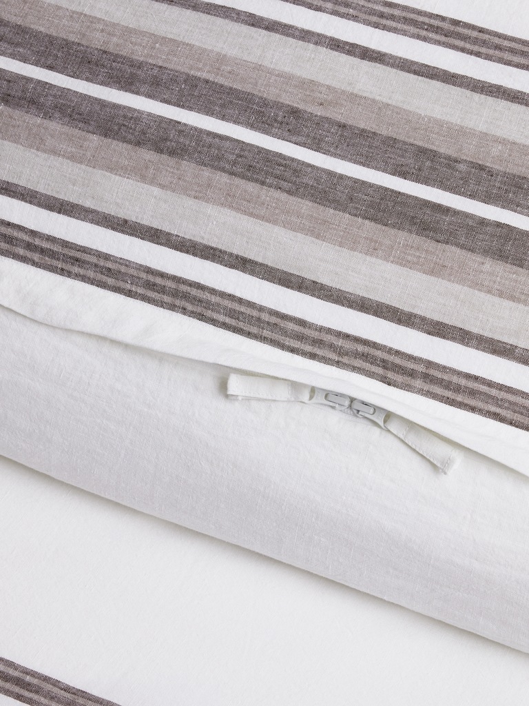Multi-Stripe Linen Duvet Cover
