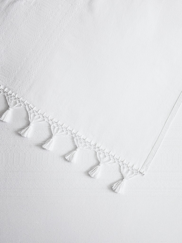 Tasseled-Fringe Cotton Coverlet