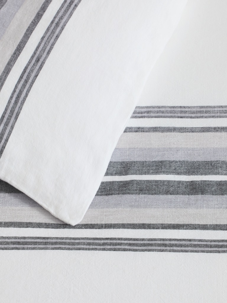 Multi-Stripe Linen Duvet Cover