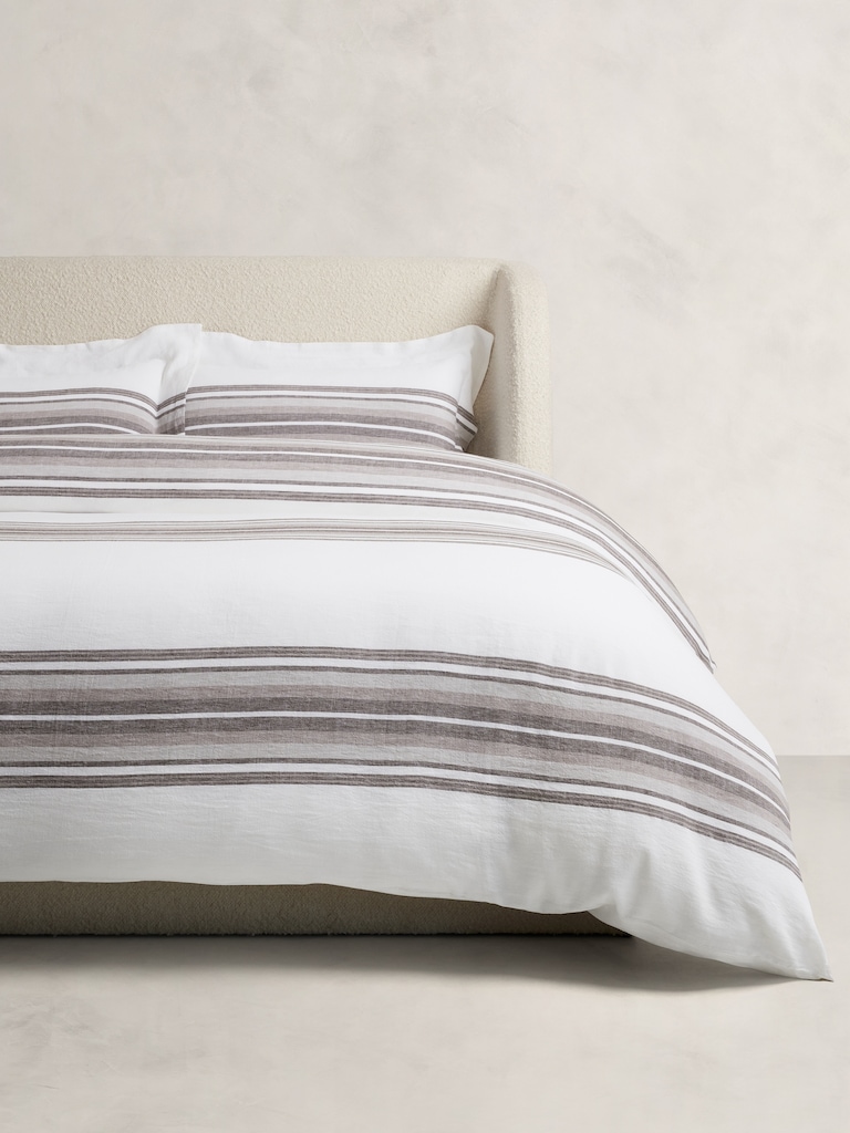 Multi-Stripe Linen Duvet Cover